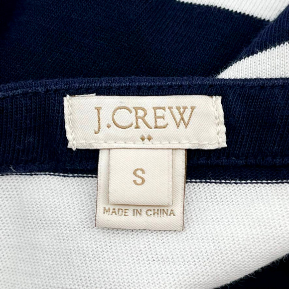 J. CREW 100% Cotton Striped Dress in Navy & White - Size Small - Picture 2 of 10